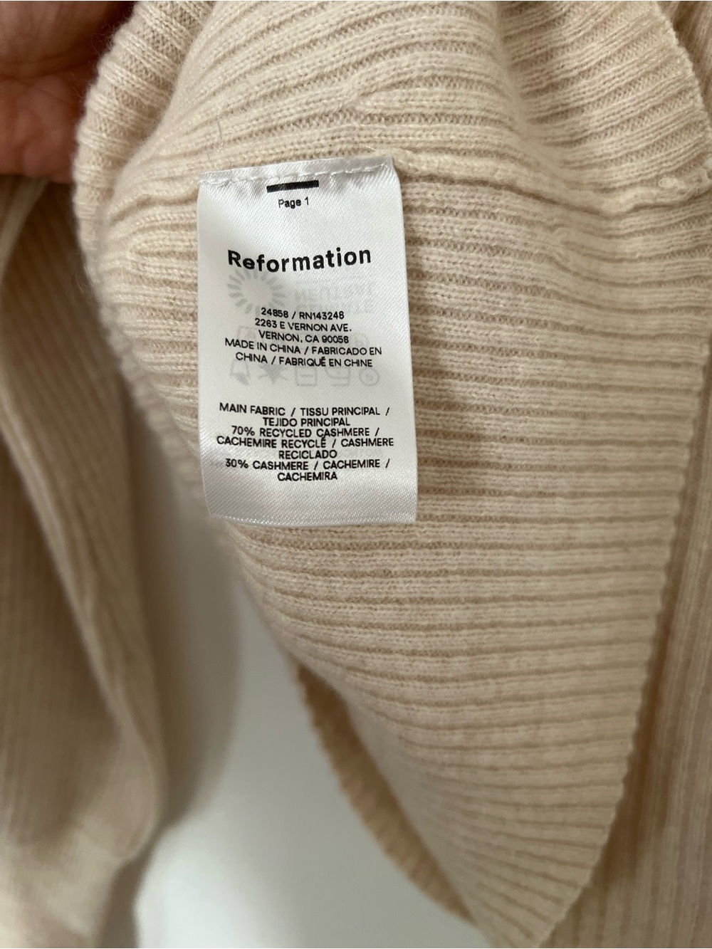 Reformation Open Back Sweater Rib Knit - Picture 4 of 4